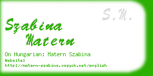 szabina matern business card